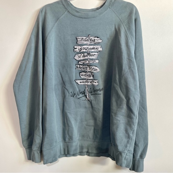 Up North Wisconsin Vintage Graphic Sweatshirt Pullover Unisex Casual - Picture 5 of 6